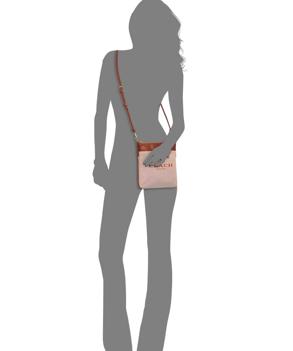 ORIG & IMPORTED Coach Kitt Denim Jacquard Crossbody Beige Brown Bag