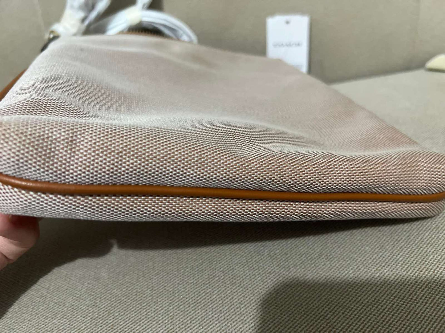 ORIG & IMPORTED Coach Kitt Denim Jacquard Crossbody Beige Brown Bag