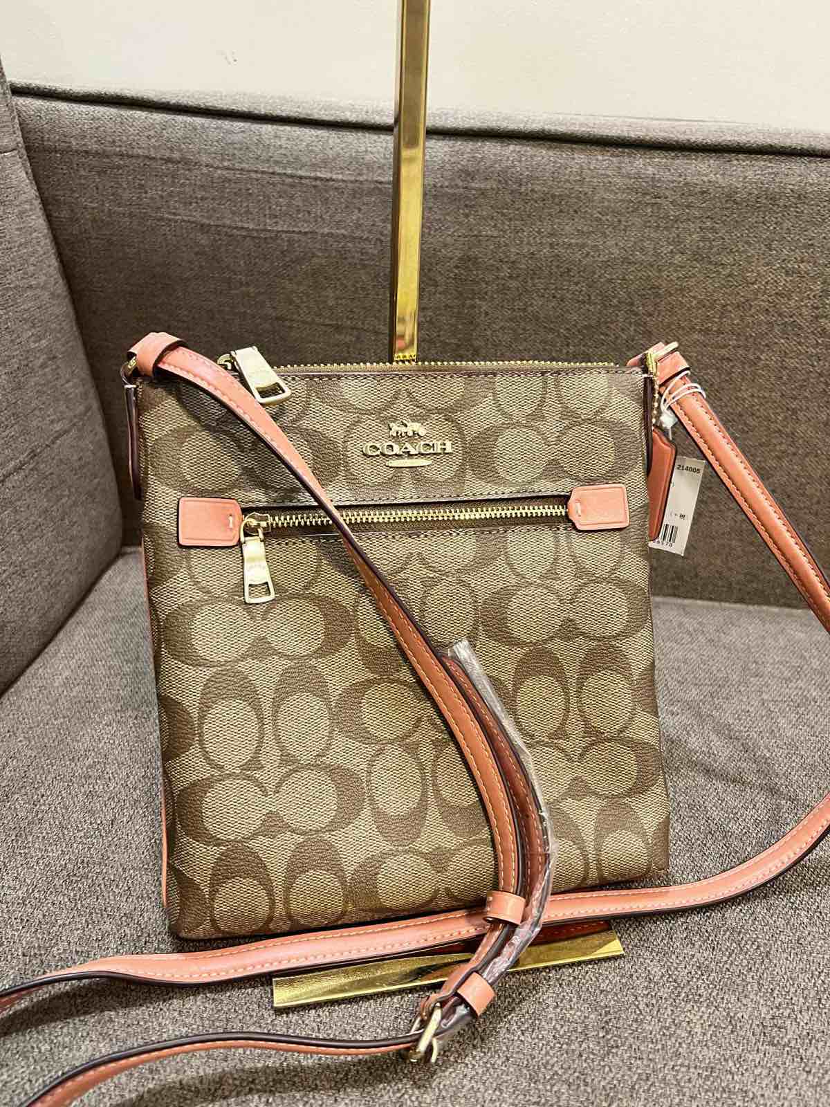 ORIG & IMPORTED Coach Mini Rowan File Bag Brown/Orange