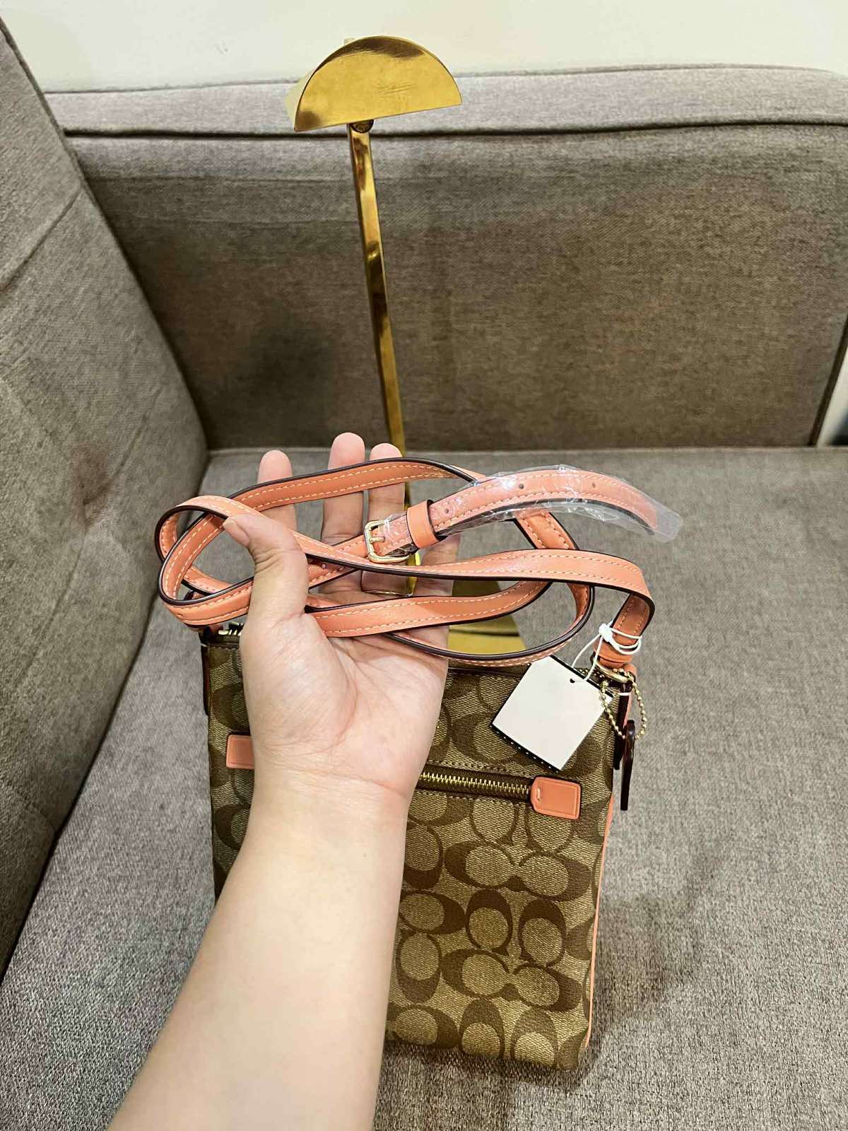 ORIG & IMPORTED Coach Mini Rowan File Bag Brown/Orange