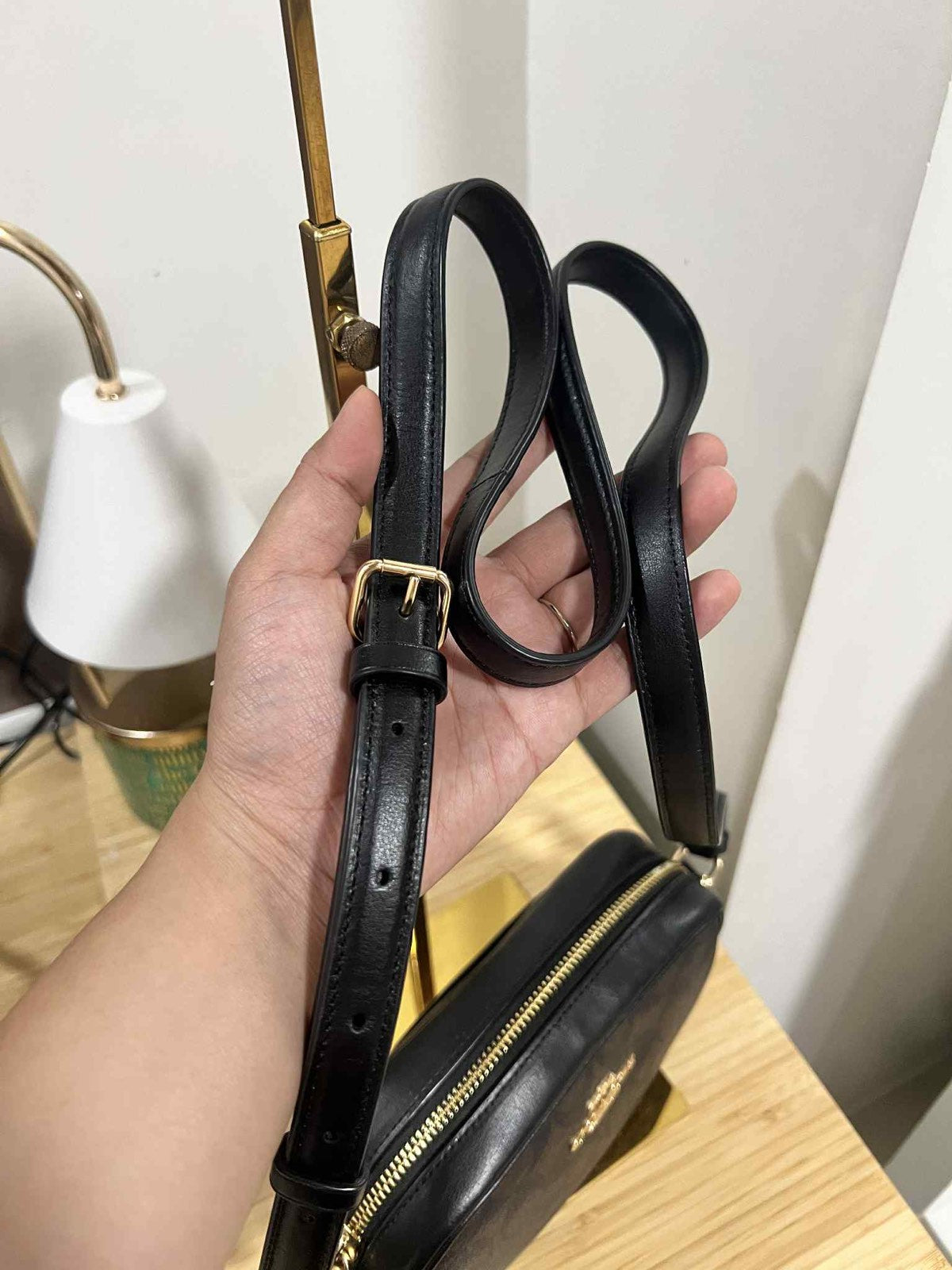 ORIG Preloved Coach Mini Jamie Camera Brown Bag In Signature Canvas