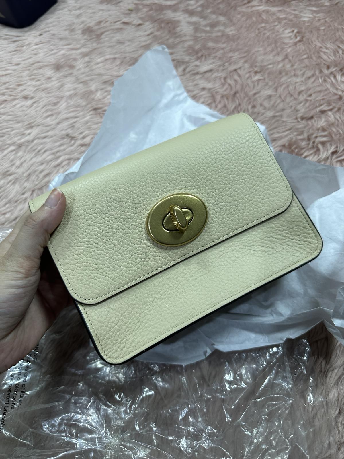 ORIG & IMPORTED Coach X Jennifer Lopez Bowery Crossbody Small Beige Bag Chain Strap