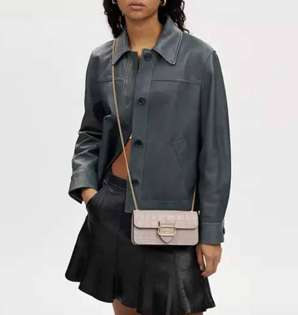 ORIG Preloved Coach Morgan Crossbody Small Grey Birch Shoulder Chain Bag