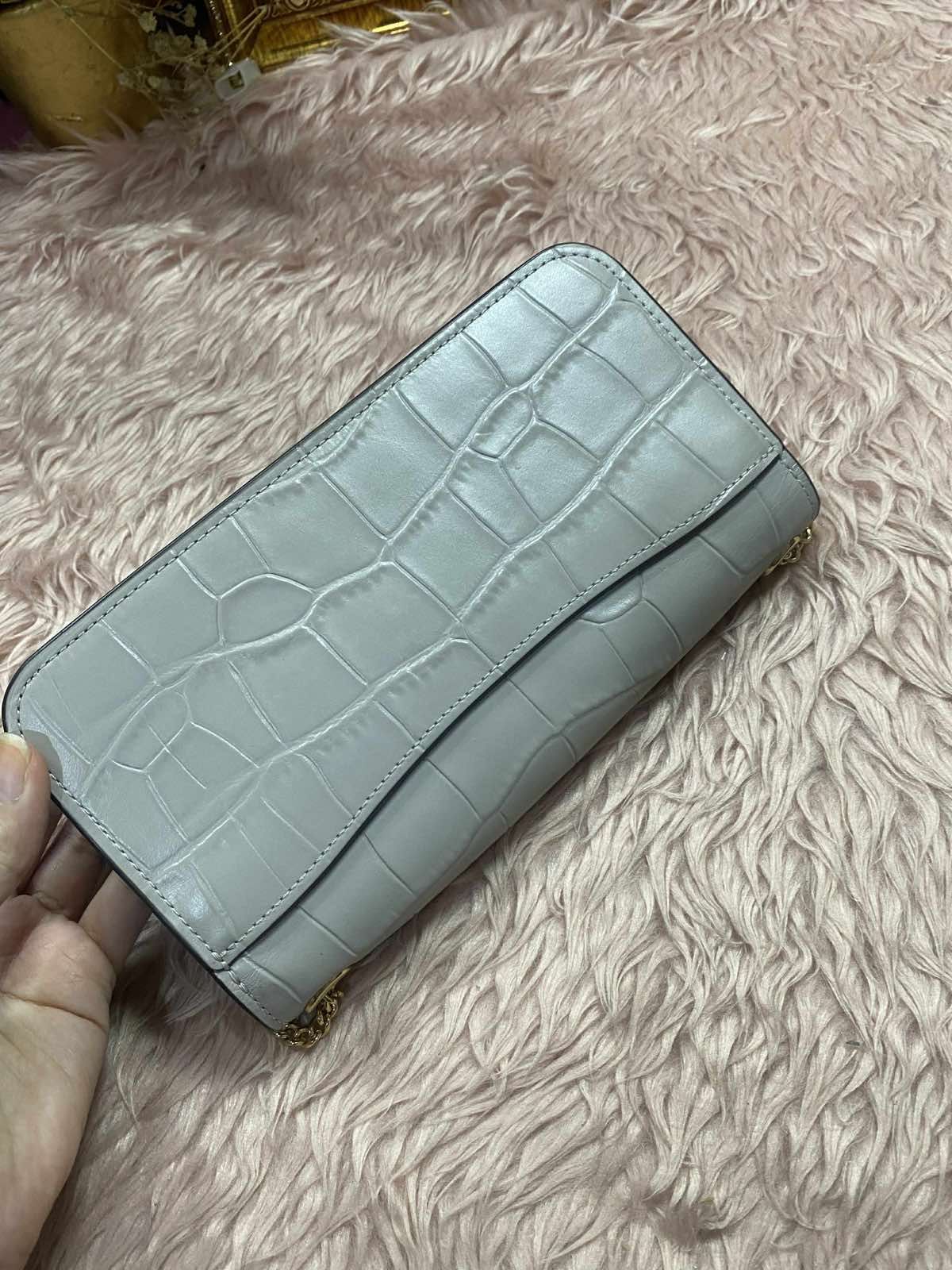 ORIG Preloved Coach Morgan Crossbody Small Grey Birch Shoulder Chain Bag