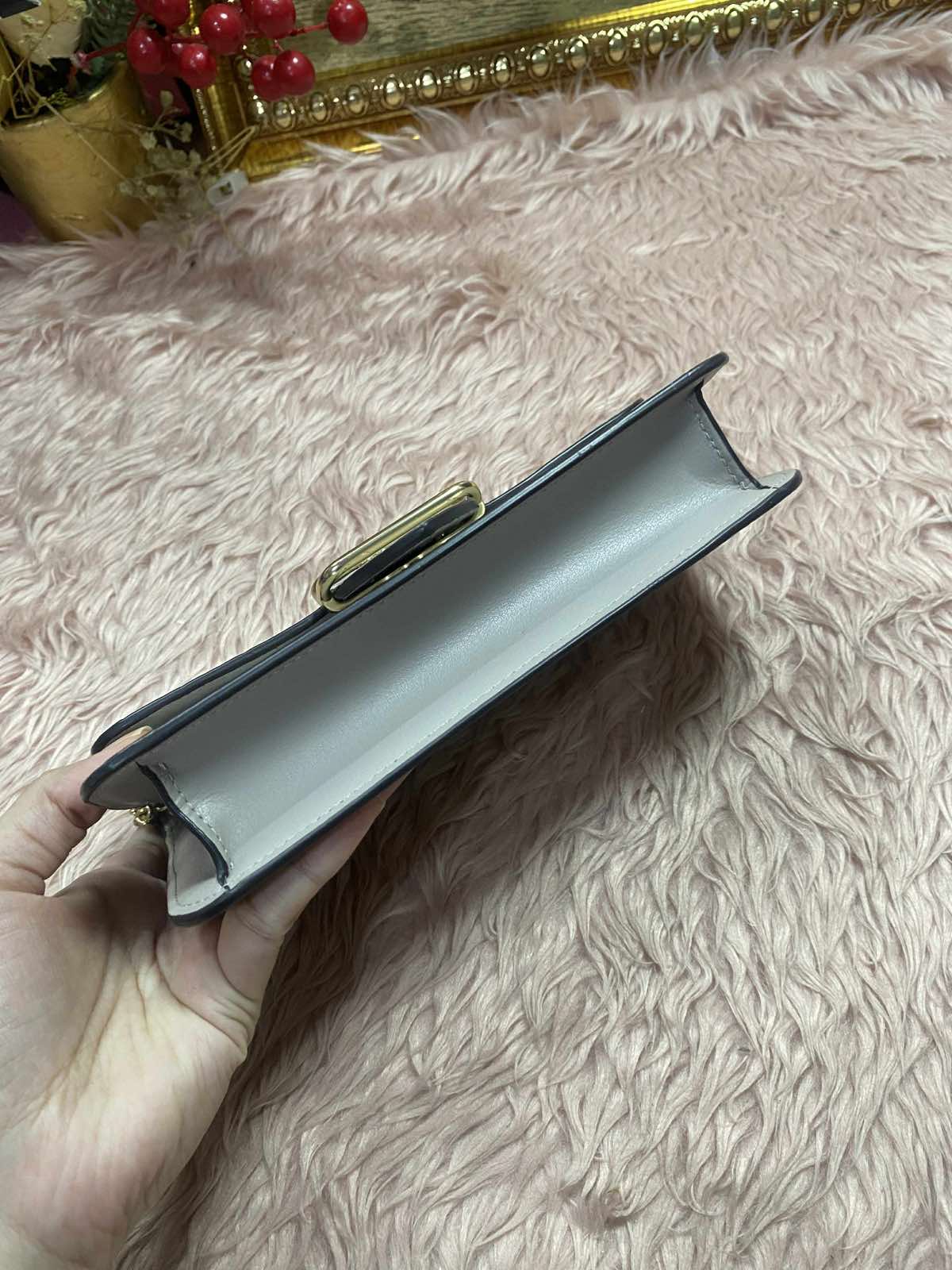 ORIG Preloved Coach Morgan Crossbody Small Grey Birch Shoulder Chain Bag