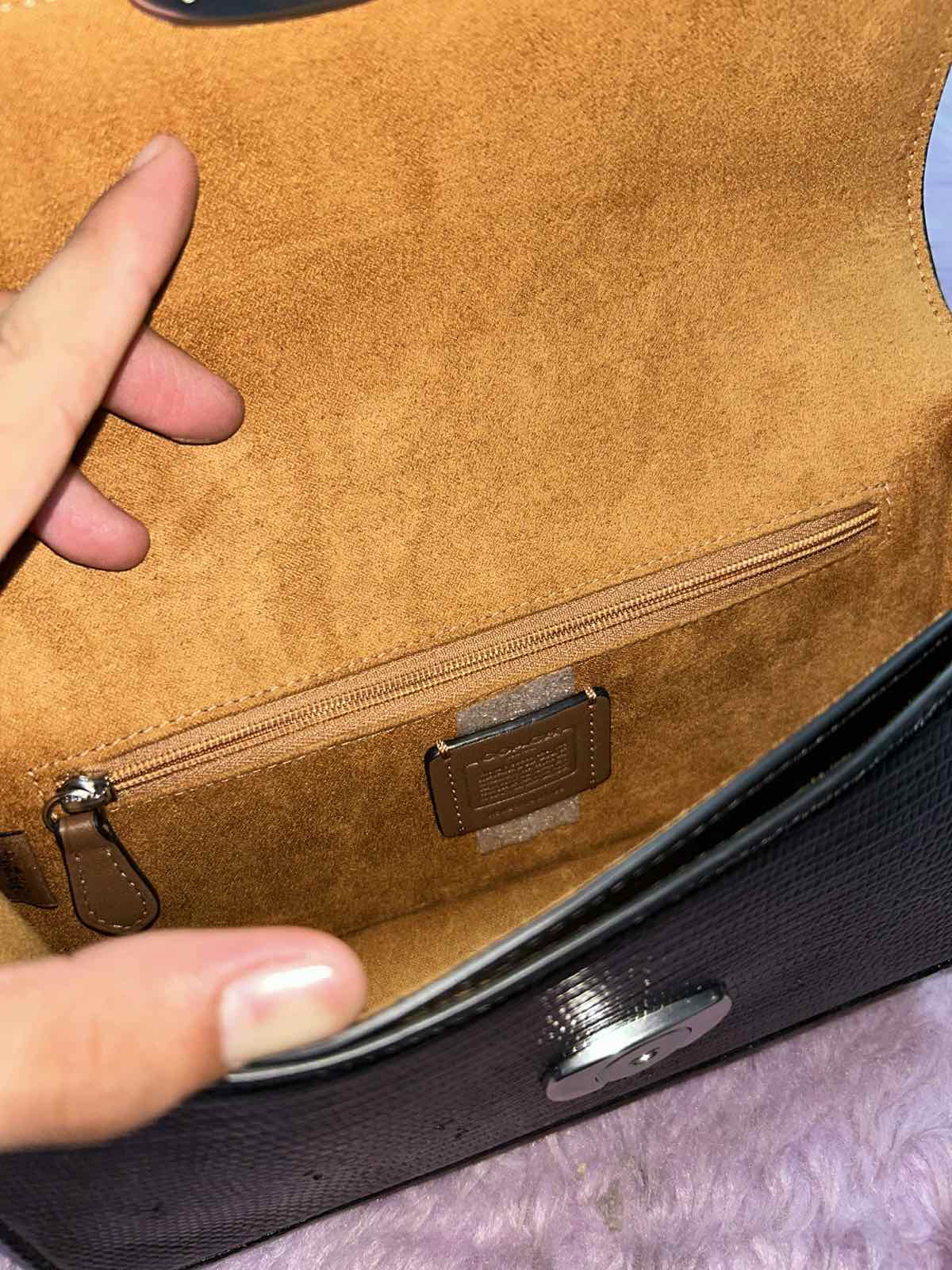 ORIG Preloved Coach Eliza Flap Crossbody Small Black Chain Bag