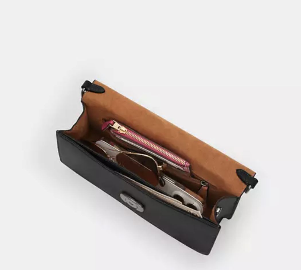 ORIG Preloved Coach Eliza Flap Crossbody Small Black Chain Bag