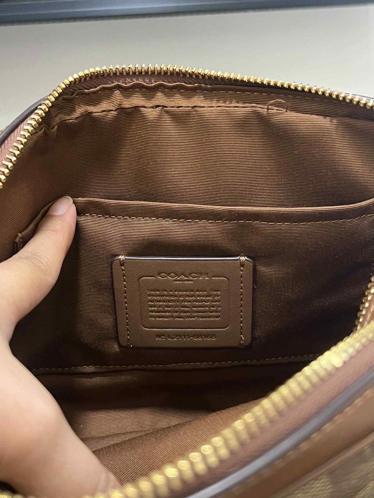 ORIG Preloved Coach RARE Jes Crossbody Camera Double Zip Khaki Brown Bag