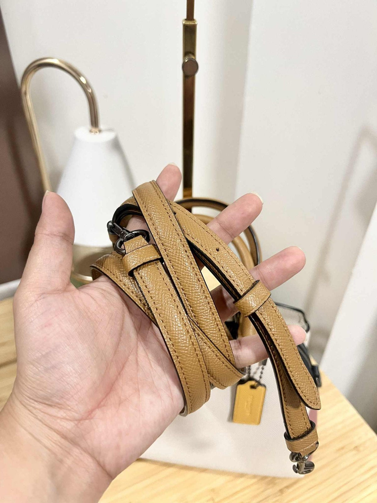 ORIG Preloved Coach Mini Lillie Carryall Medium Colorblock White Satchel Bag