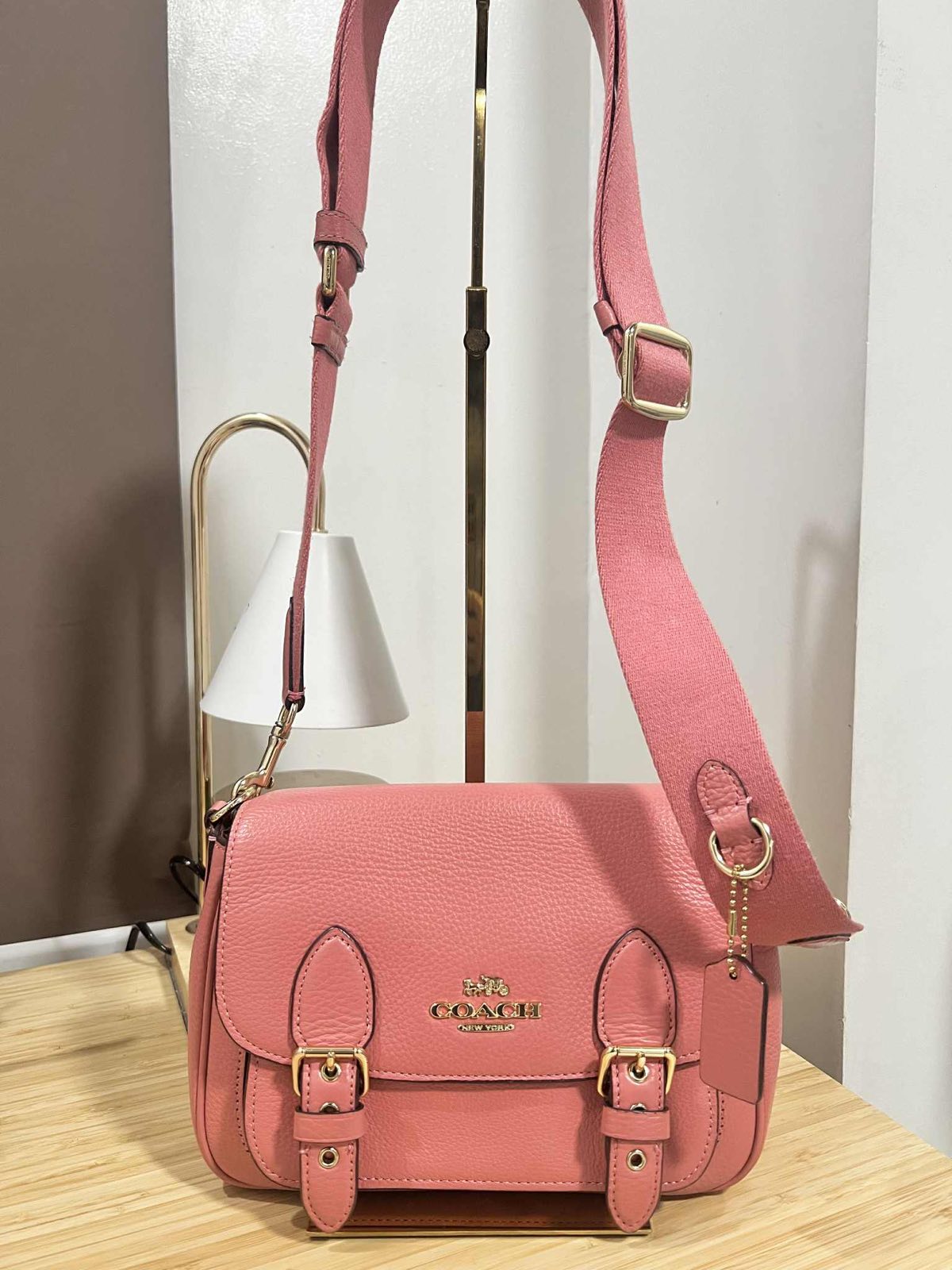 ORIG Preloved Coach Lucy Crossbody Flap Pink Taffy Bag