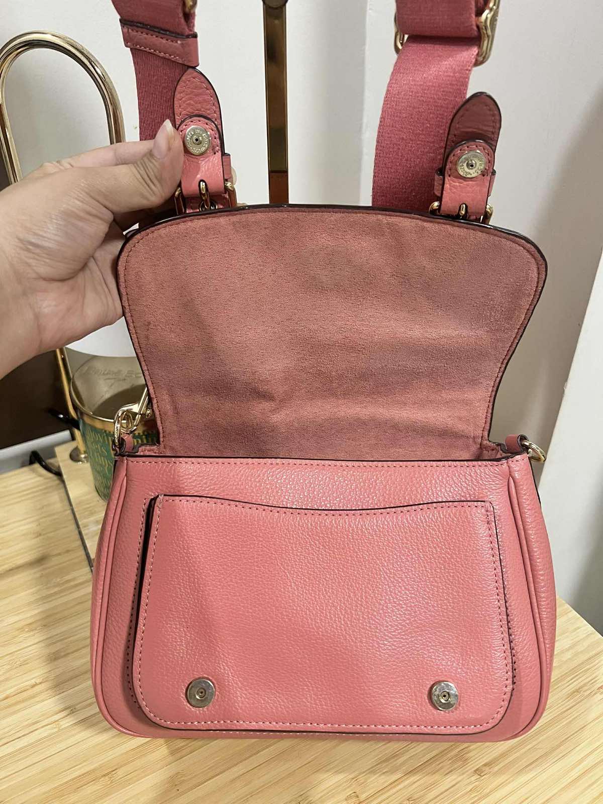 ORIG Preloved Coach Lucy Crossbody Flap Pink Taffy Bag