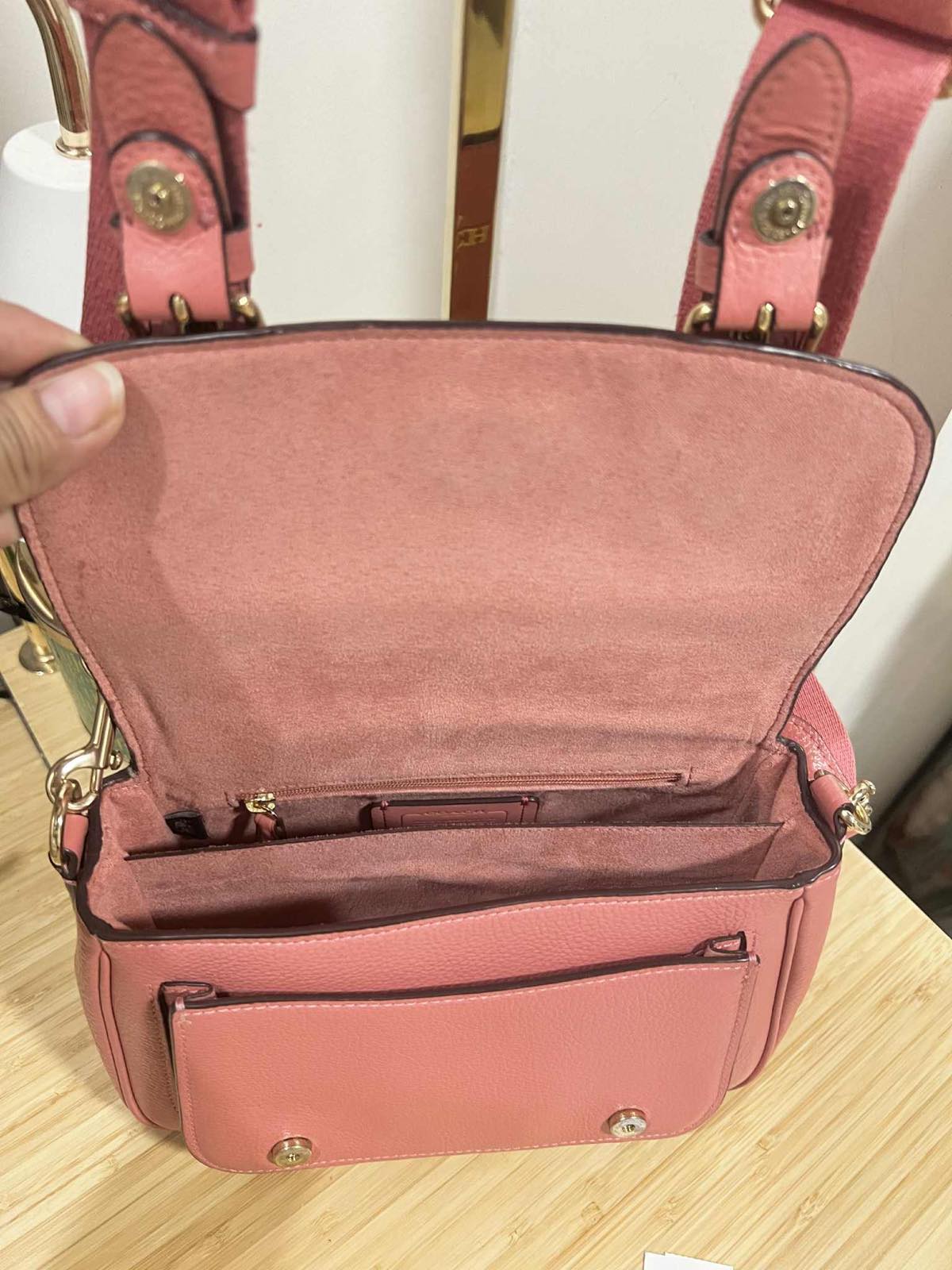ORIG Preloved Coach Lucy Crossbody Flap Pink Taffy Bag