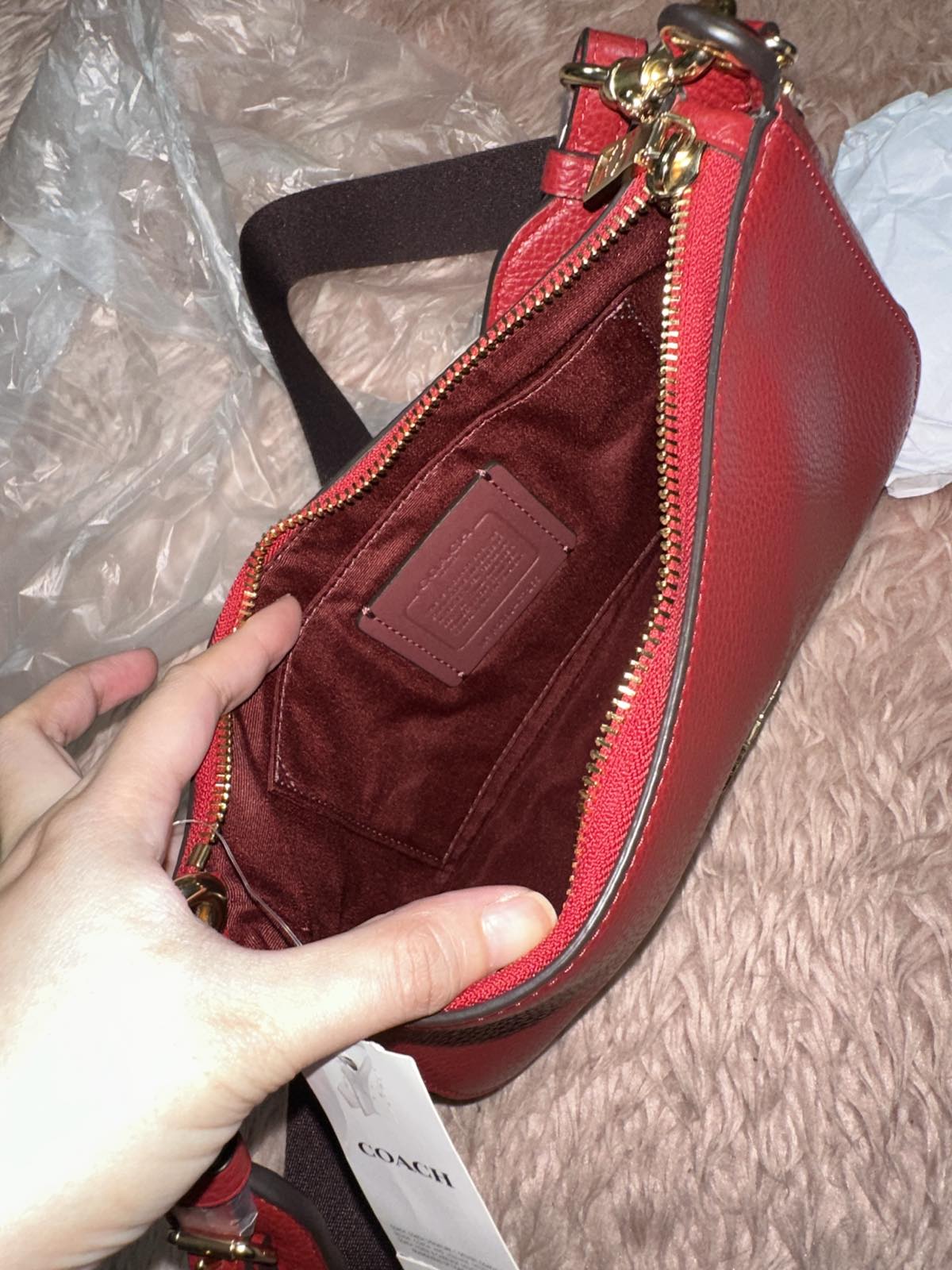 ORIG & IMPORTED Coach Jes Baguette Small Crossbody Red Bag