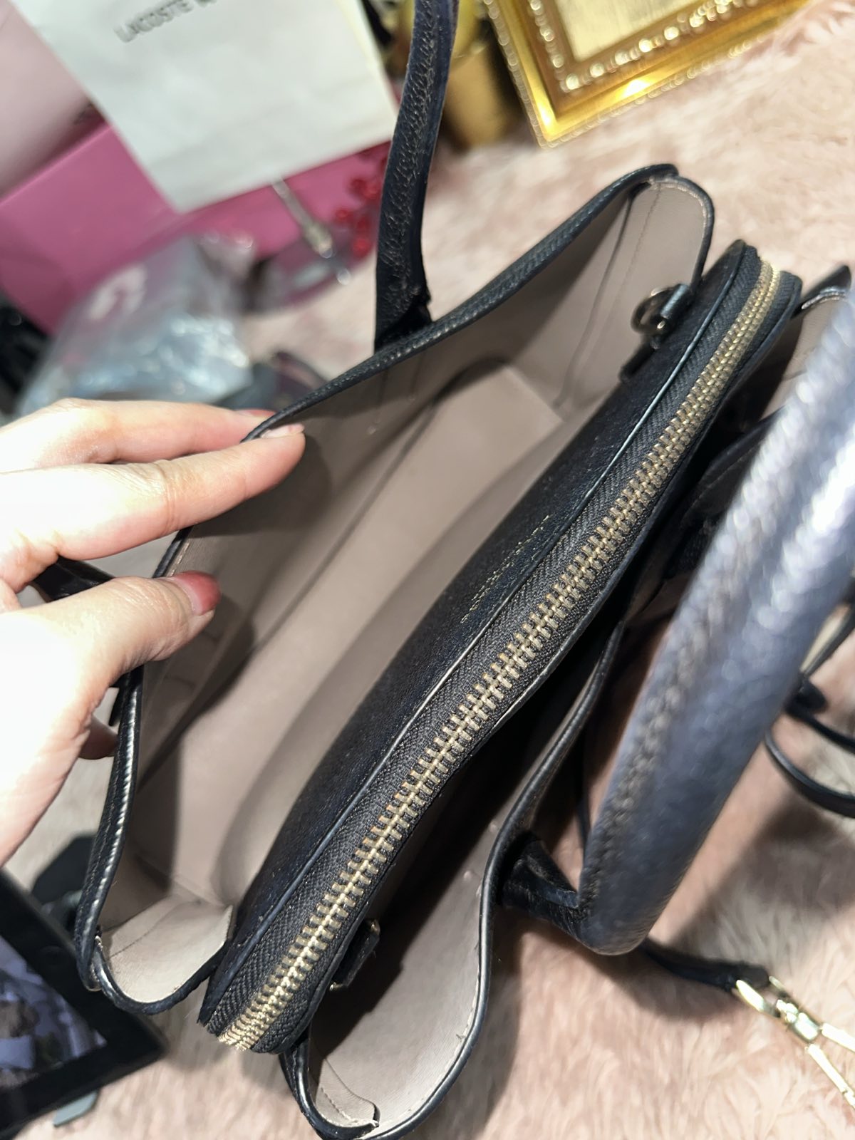 ORIG Preloved Kate Spade KS Margaux Medium Satchel Black Bag