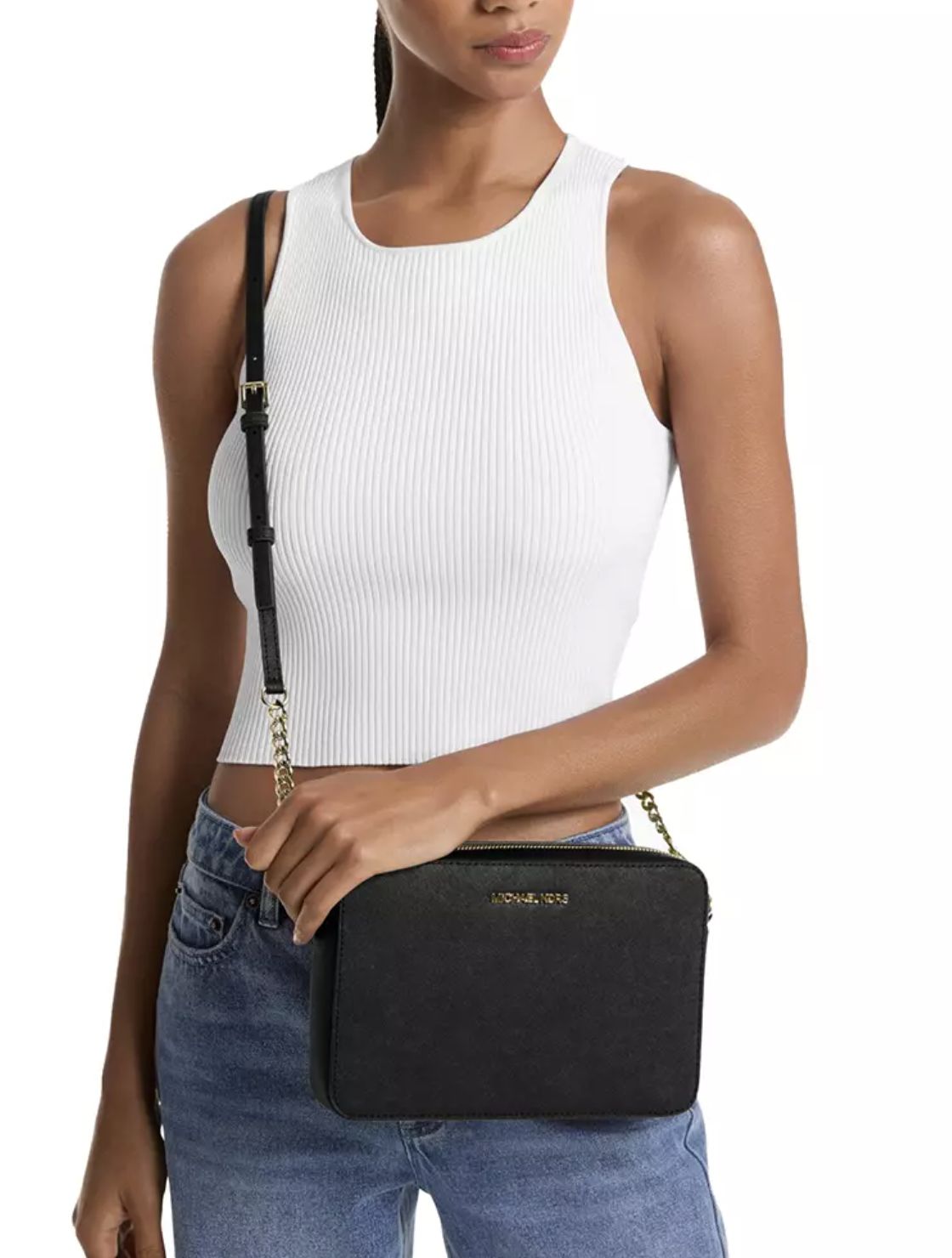 ORIG Preloved Michael Kors MK Black Jet Set Camera Bag