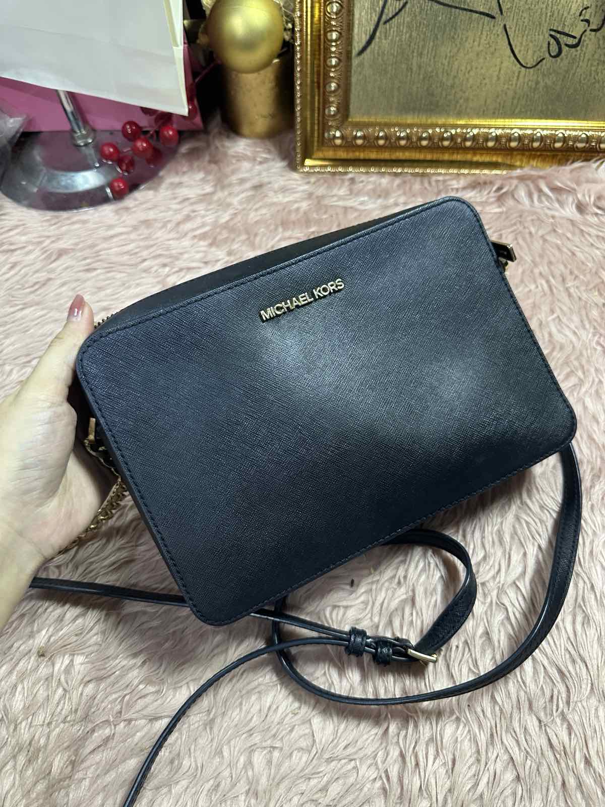 ORIG Preloved Michael Kors MK Black Jet Set Camera Bag