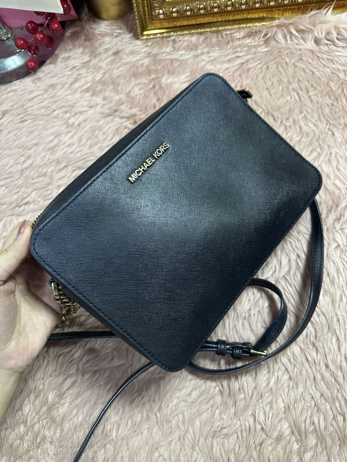 ORIG Preloved Michael Kors MK Black Jet Set Camera Bag