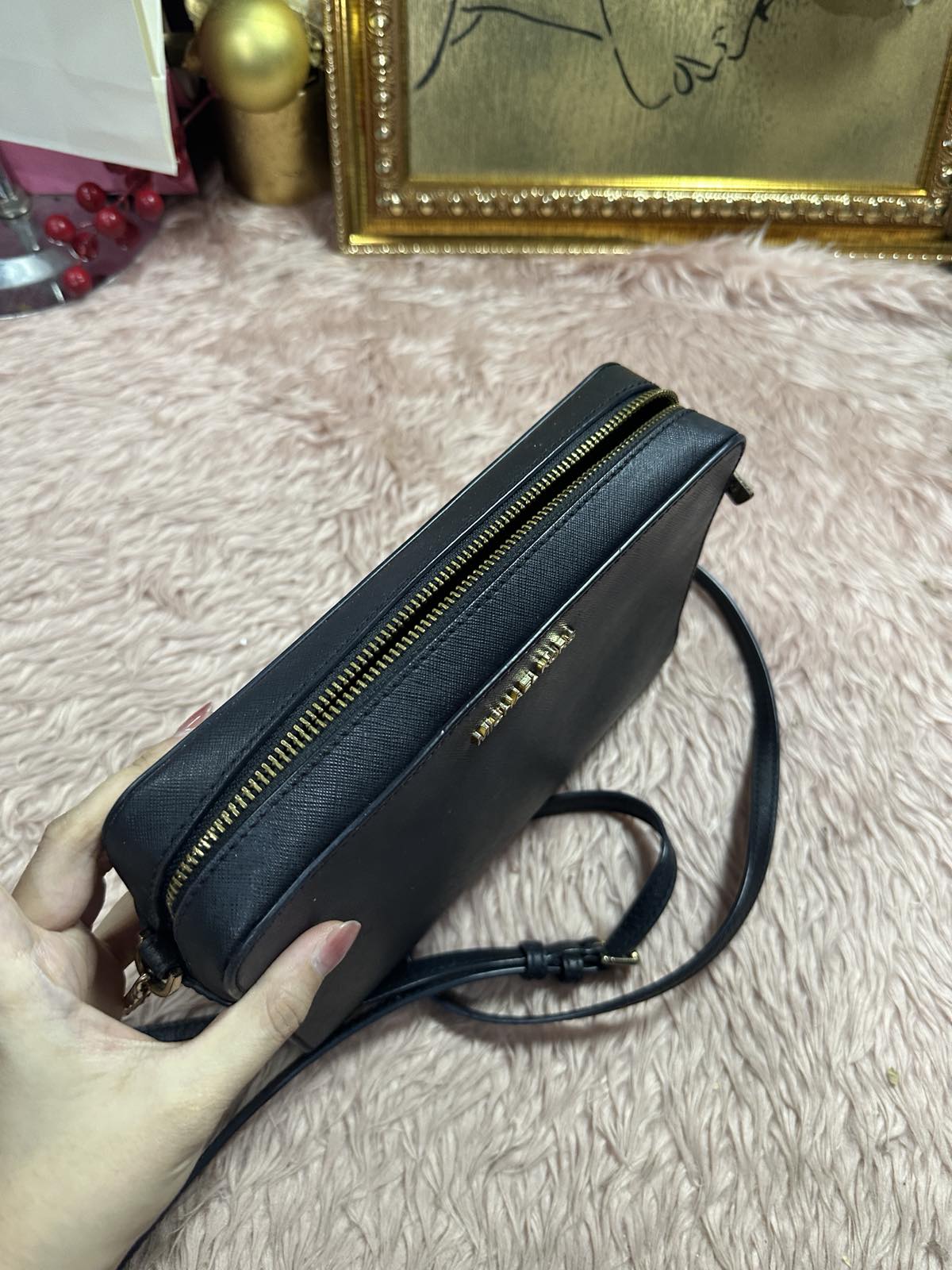 ORIG Preloved Michael Kors MK Black Jet Set Camera Bag