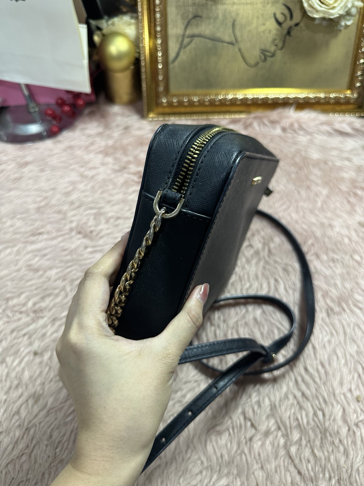 ORIG Preloved Michael Kors MK Black Jet Set Camera Bag