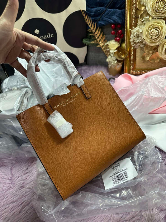 ORIG & IMPORTED Marc Jacobs MJ Mini Grind Tote Smoked Almond Brown Bag