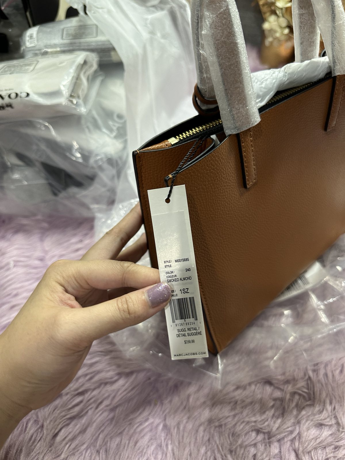 ORIG & IMPORTED Marc Jacobs MJ Mini Grind Tote Smoked Almond Brown Bag