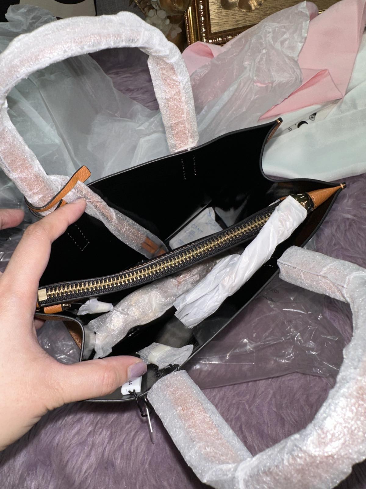 ORIG & IMPORTED Marc Jacobs MJ Mini Grind Tote Smoked Almond Brown Bag