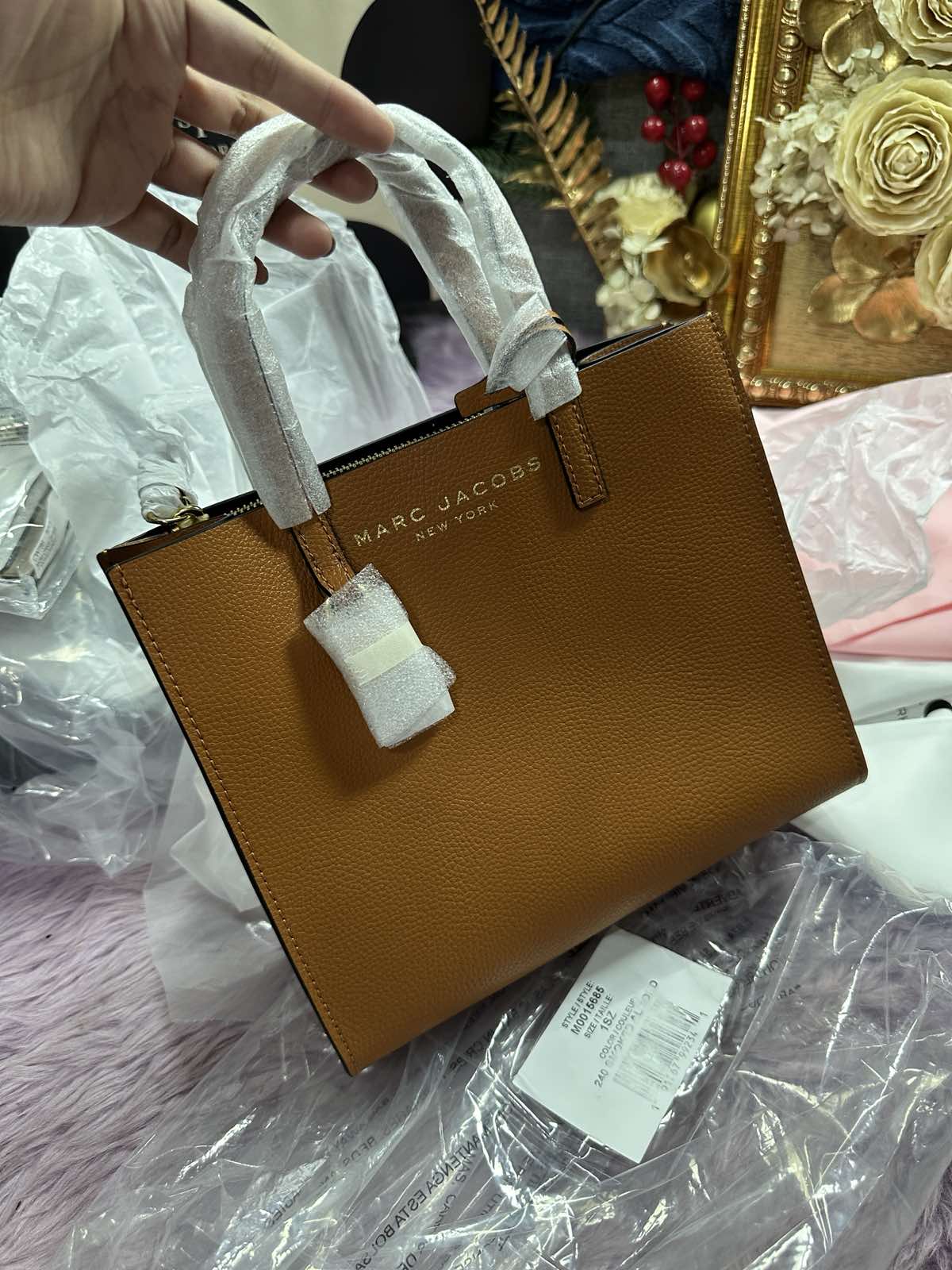 ORIG & IMPORTED Marc Jacobs MJ Mini Grind Tote Smoked Almond Brown Bag