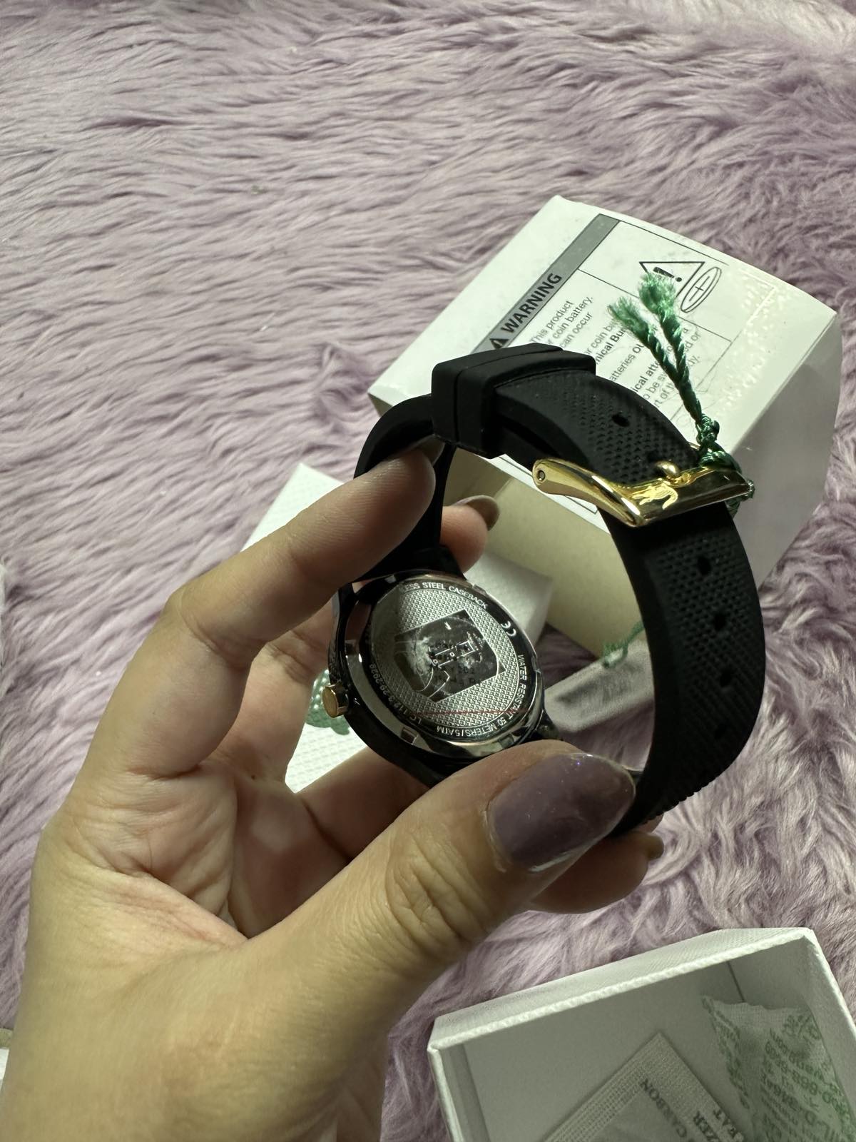 ORIG & IMPORTED Watch Women 36mm Black Gold Tone Logo LC.112.3.29.2929