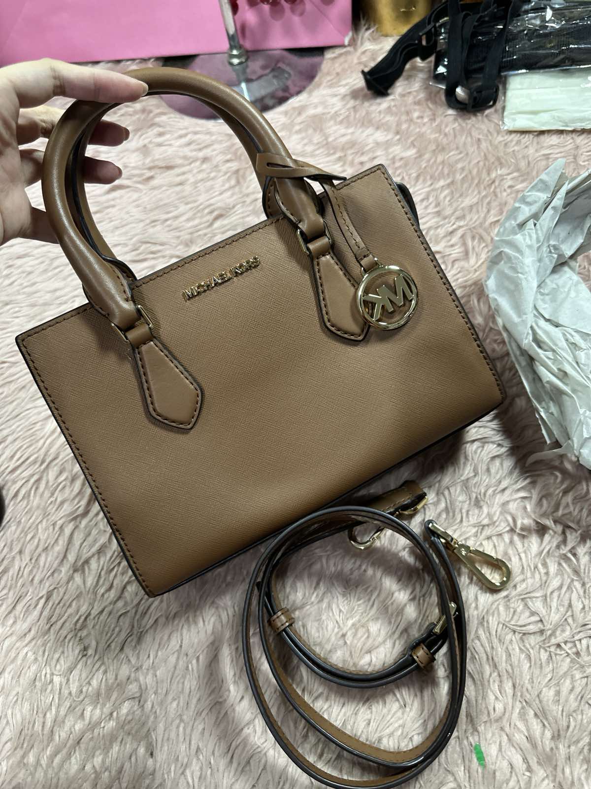 ORIG & IMPORTED Michael Kors Sheila Satchel Small Brown Bag