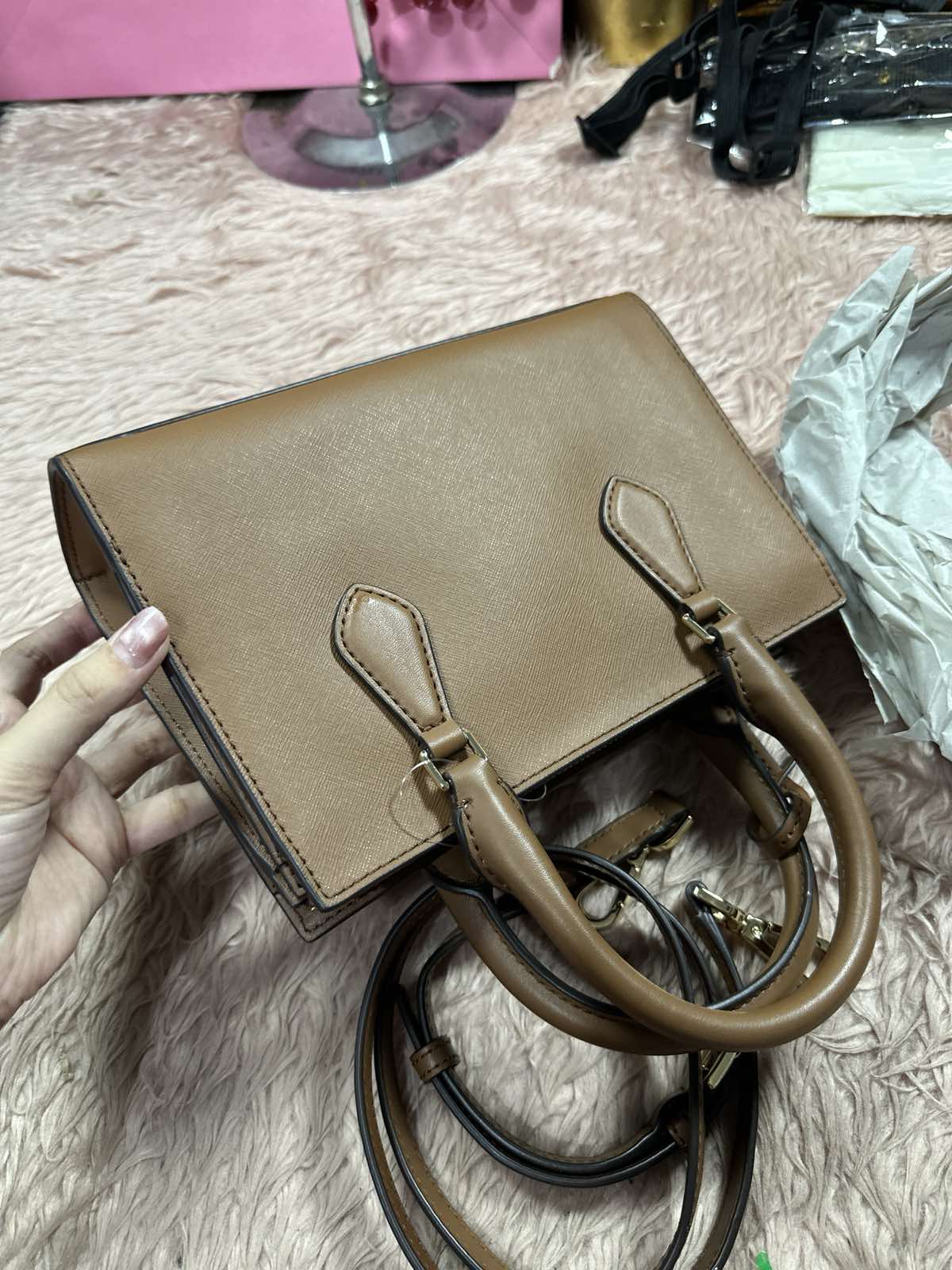 ORIG & IMPORTED Michael Kors Sheila Satchel Small Brown Bag