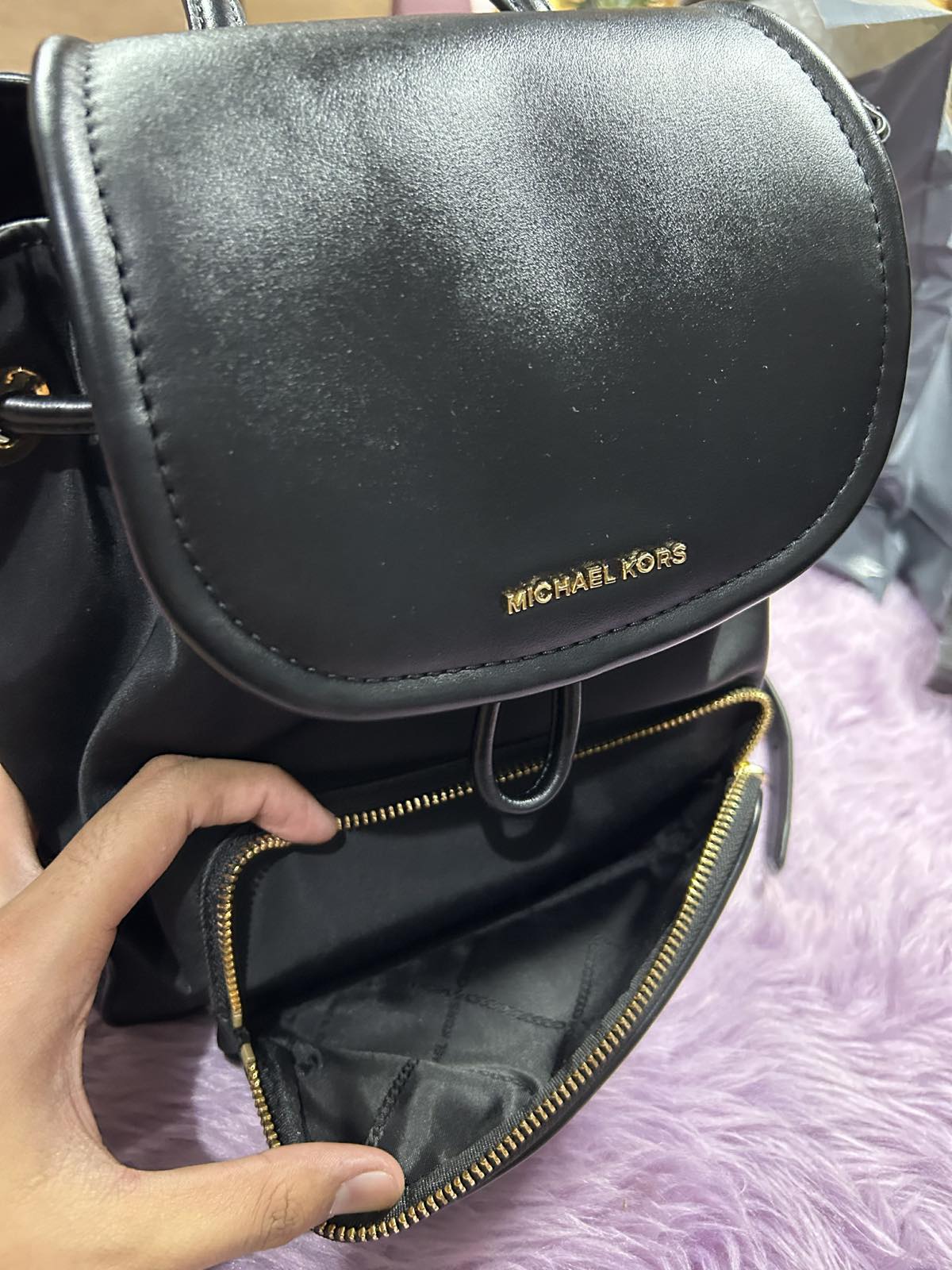 ORIG Preloved MK Cara Small Nylon Backpack Black Bag