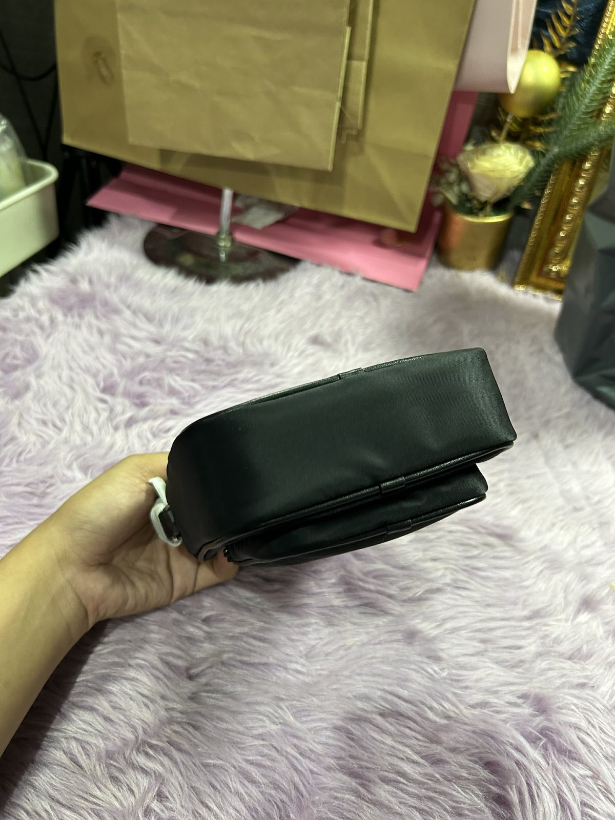 ORIG & IMPORTED MK Khai Nylon Crossbody Small Phone Black Bag