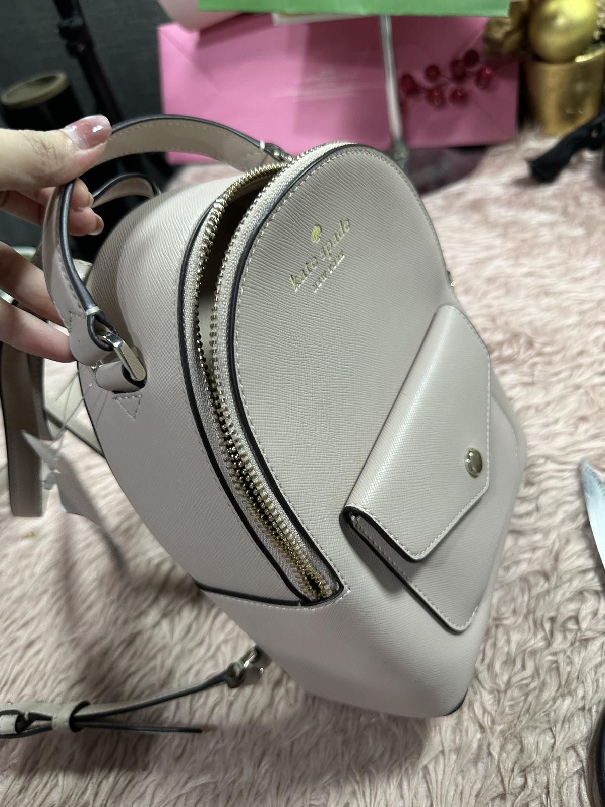 ORIG & IMPORTED KateSpade KS Schuyler Mini Backpack Bag Warm Beige