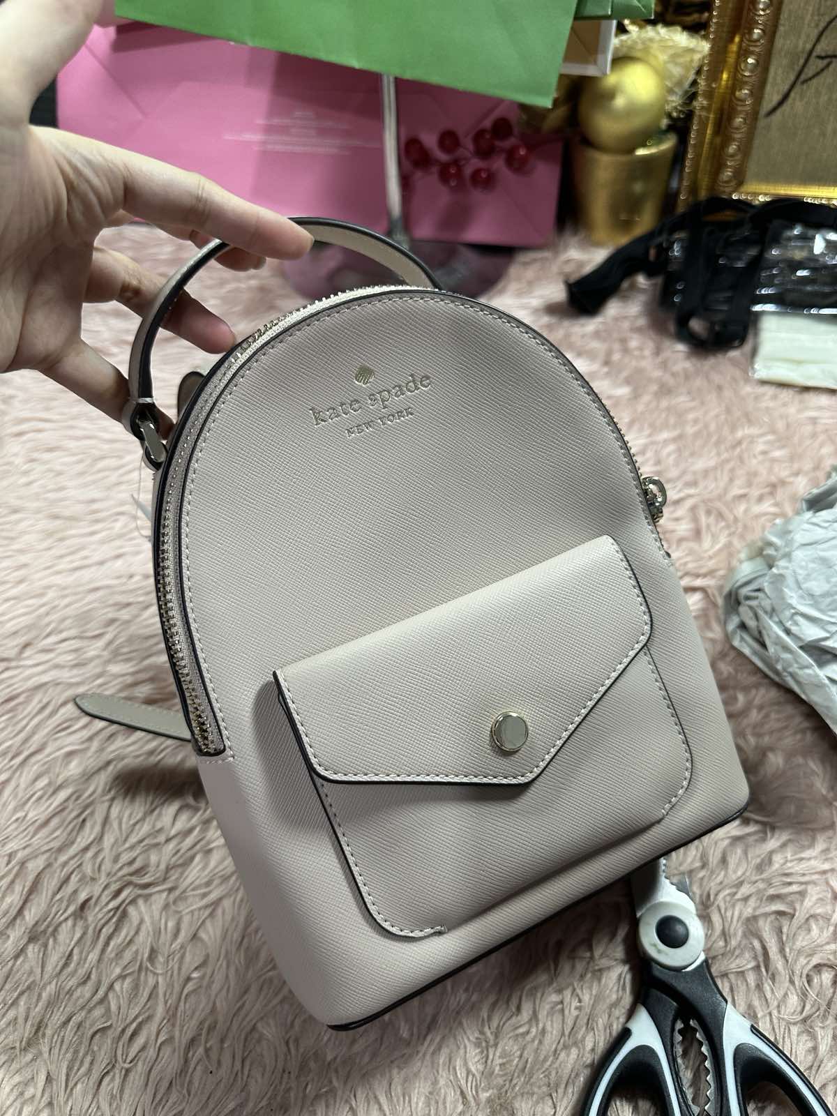 ORIG & IMPORTED KateSpade KS Schuyler Mini Backpack Bag Warm Beige