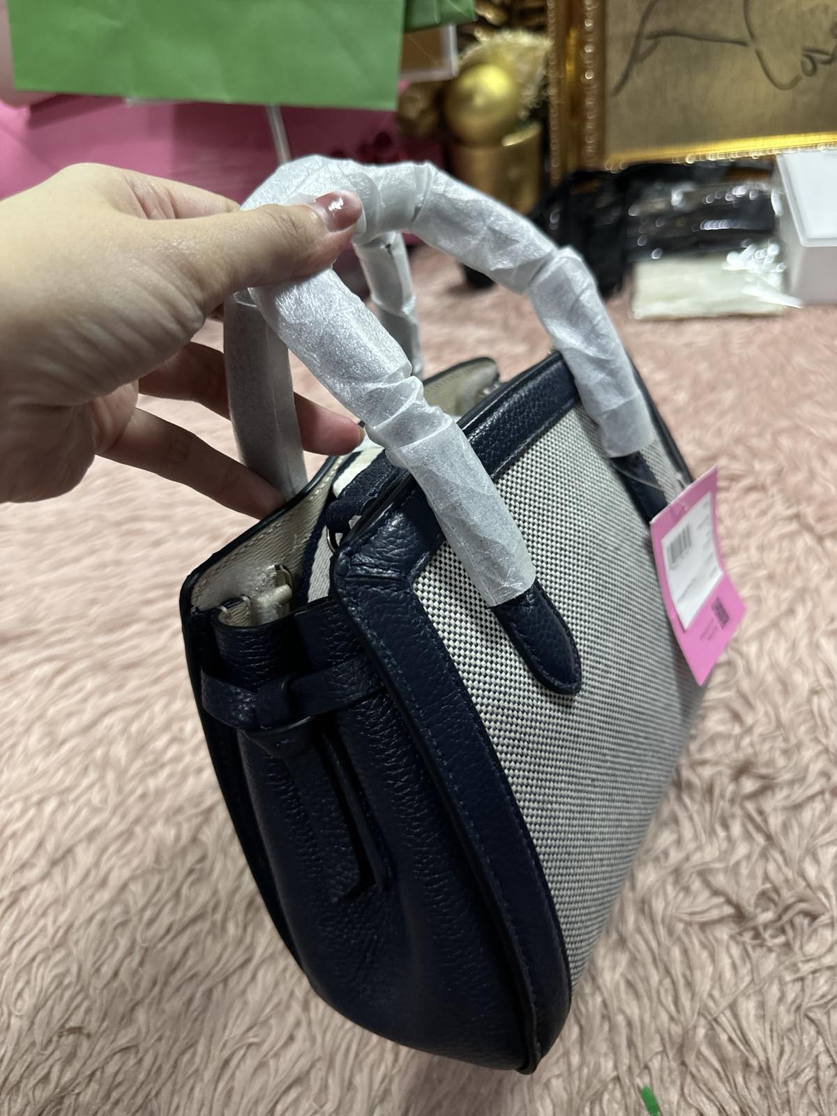 ORIG & IMPORTED KateSpade KS Knott Canvas Mini Satchel Blue Bag