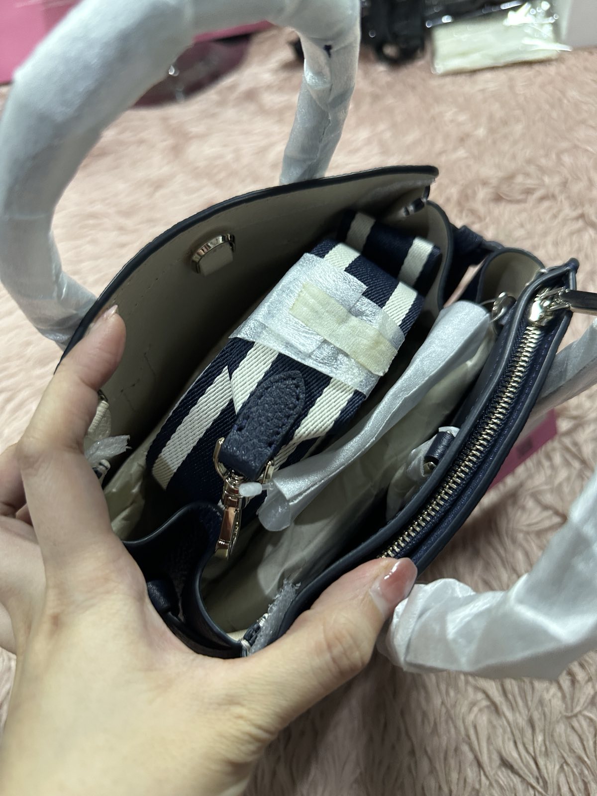 ORIG & IMPORTED KateSpade KS Knott Canvas Mini Satchel Blue Bag