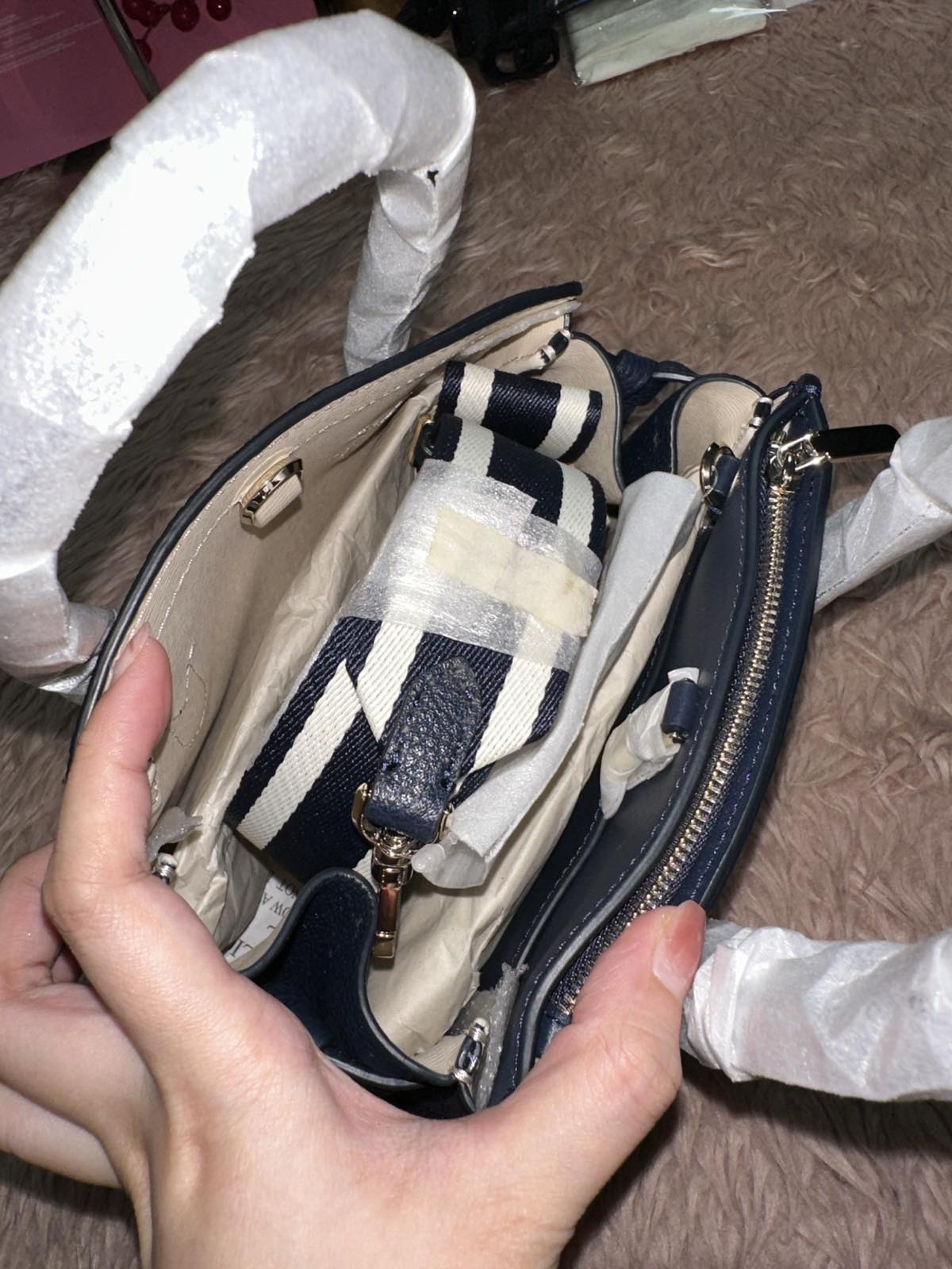 ORIG & IMPORTED KateSpade KS Knott Canvas Mini Satchel Blue Bag