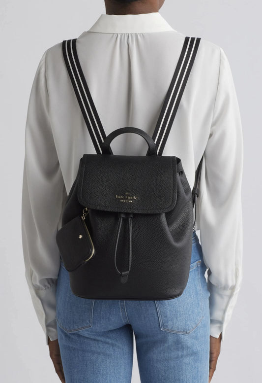 ORIG & IMPORTED KateSpade KS Rosie Medium Flap Backpack Black Bag