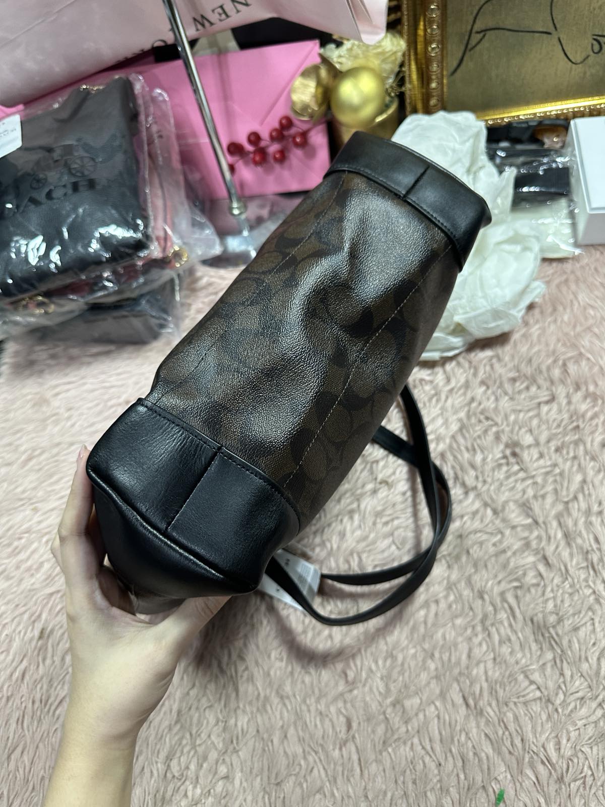 ORIG & IMPORTED Coach RARE Zip Top Tote Brown Medium Bag