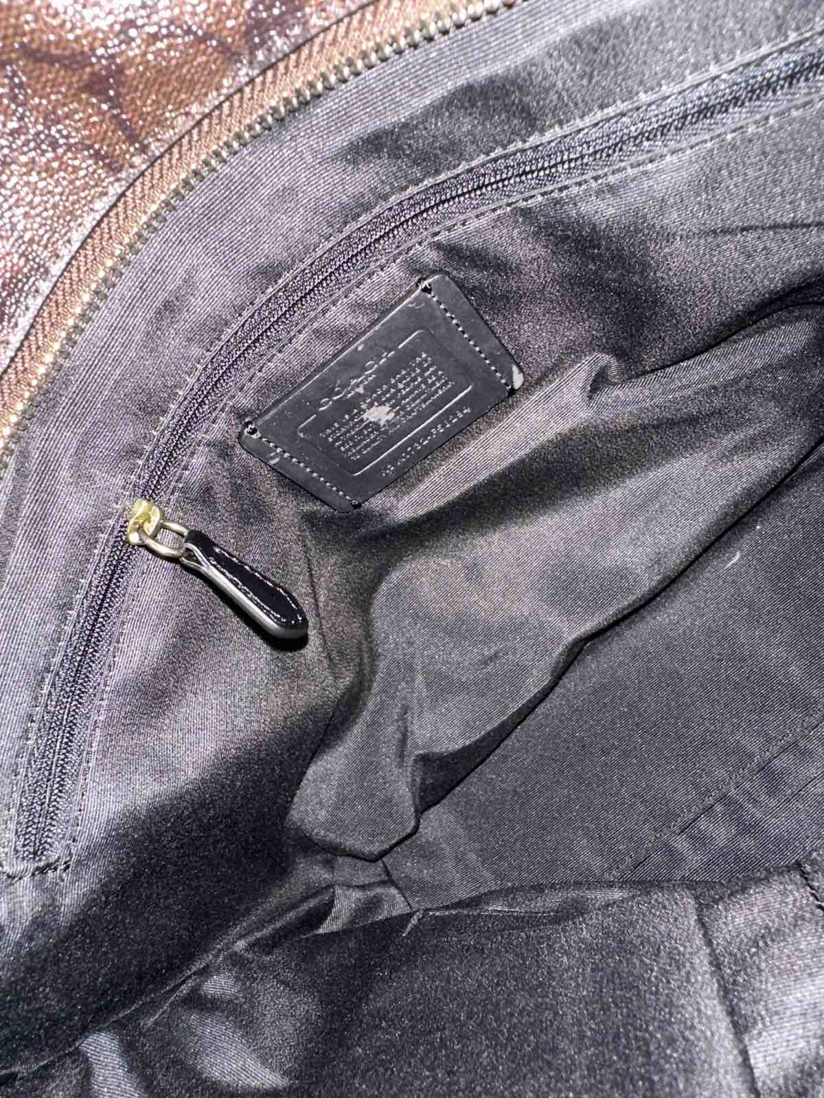 ORIG & IMPORTED Coach RARE F34603 Signature Canvas Zip Top Brown Medium Bag