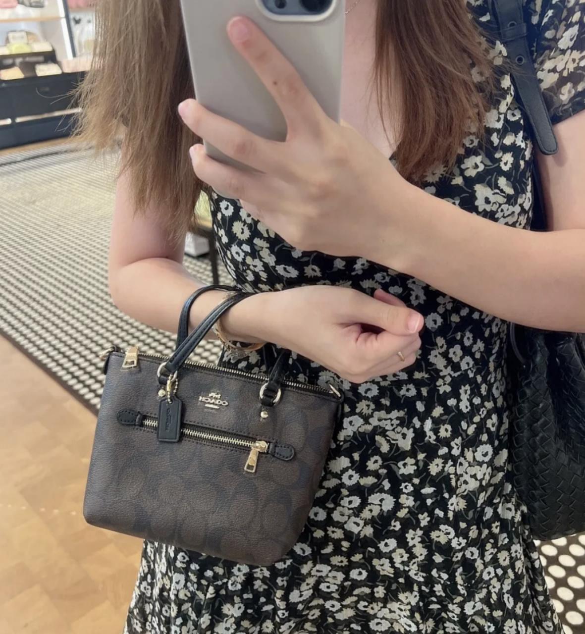 ORIG Preloved Coach Mini Gallery Crossbody Brown Bag