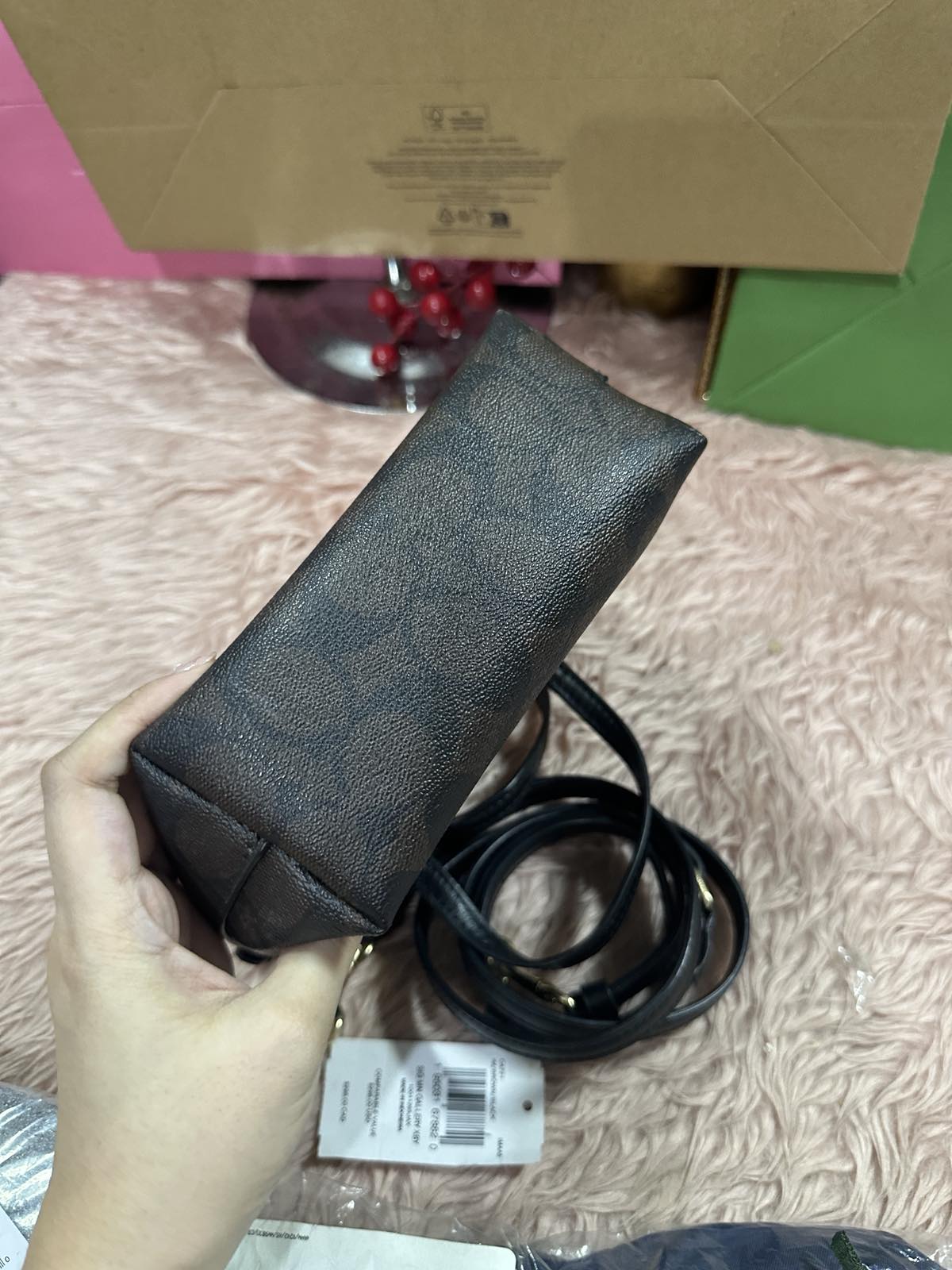 ORIG Preloved Coach Mini Gallery Crossbody Brown Bag