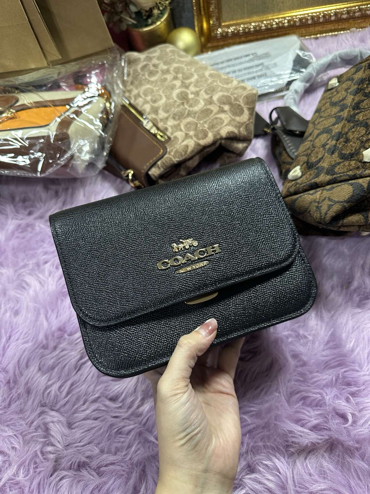 ORIG Preloved Coach Mini Brynn Black Bag