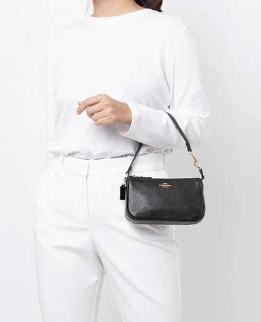 ORIG Preloved RARE Coach Nolita 19 Pebbled Black Wristlet Small Bag