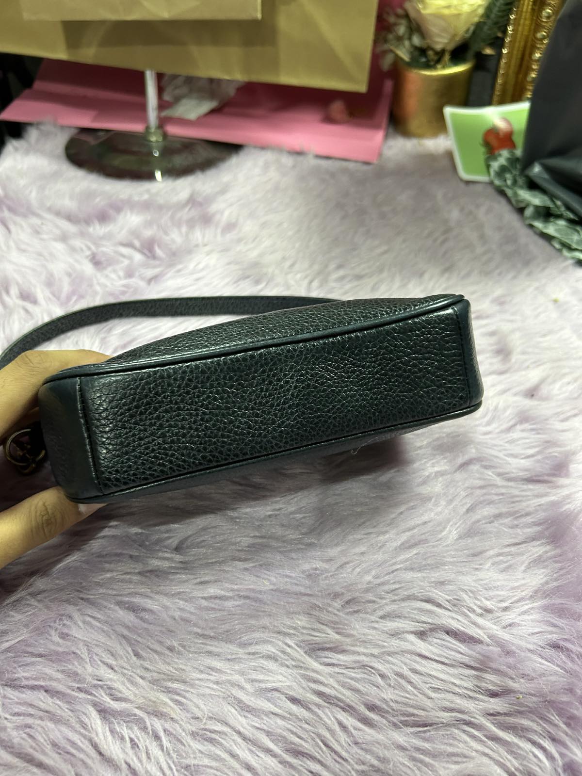 ORIG Preloved RARE Coach Nolita 19 Pebbled Black Wristlet Small Bag