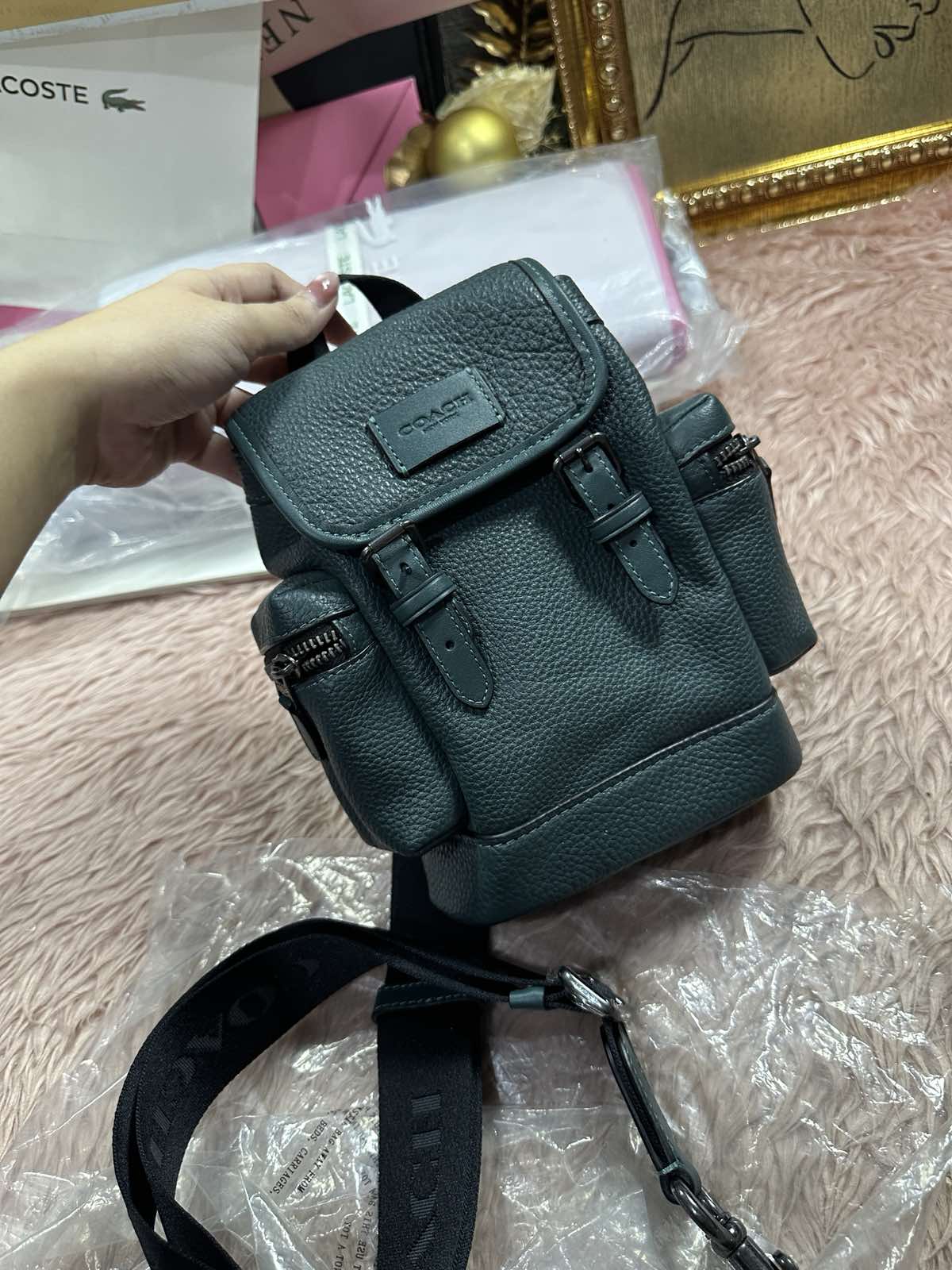 ORIG & IMPORTED Coach Sprint Sling Pack Men Green Small Body Bag