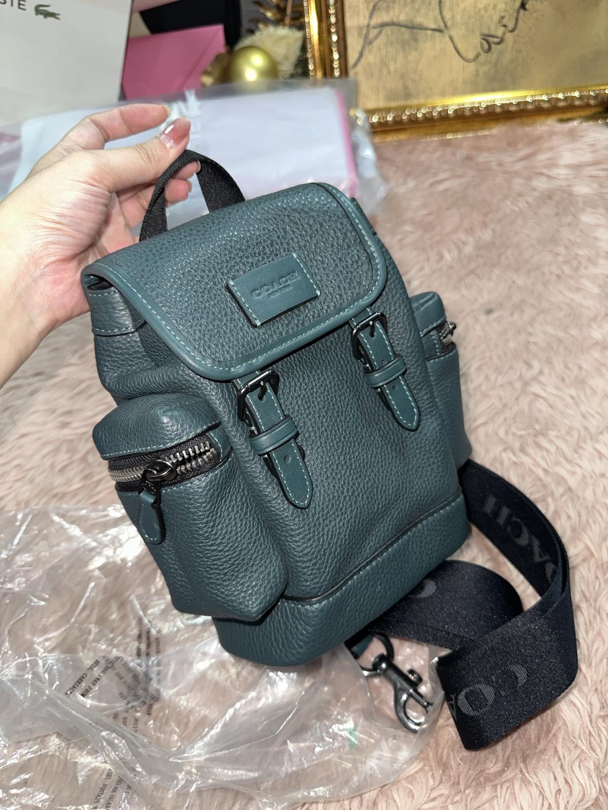 ORIG & IMPORTED Coach Sprint Sling Pack Men Green Small Body Bag