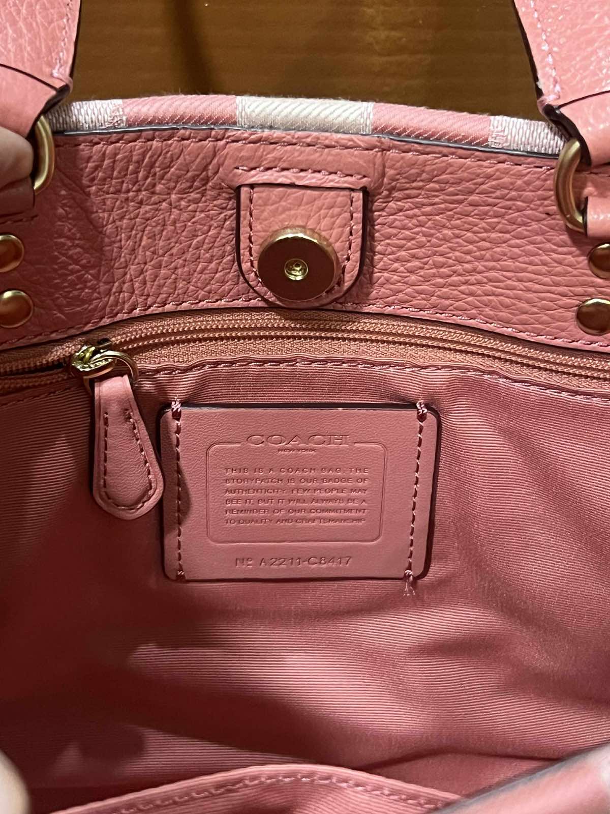 ORIG Preloved Coach Dempsey Tote 22 In Signature Jacquard Pink Small Bag