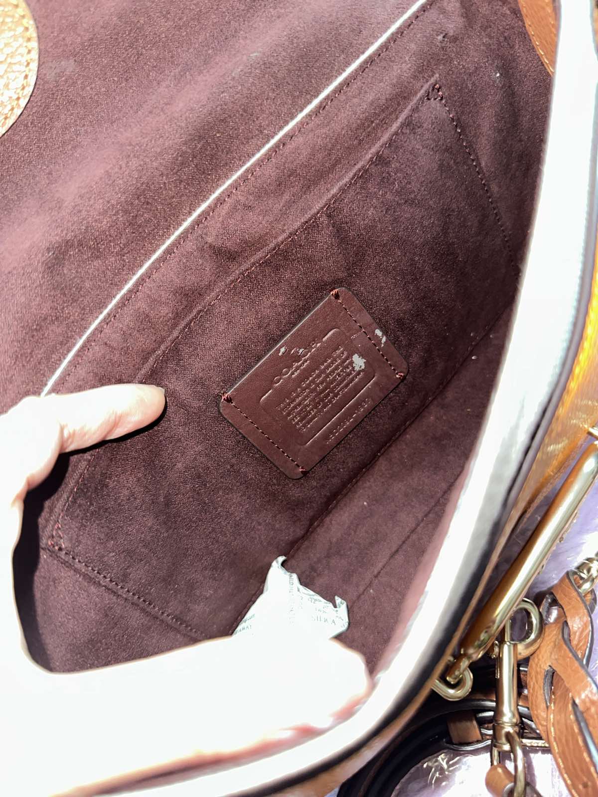 ORIG Preloved Coach Jade Shoulder Bag Orange Beige