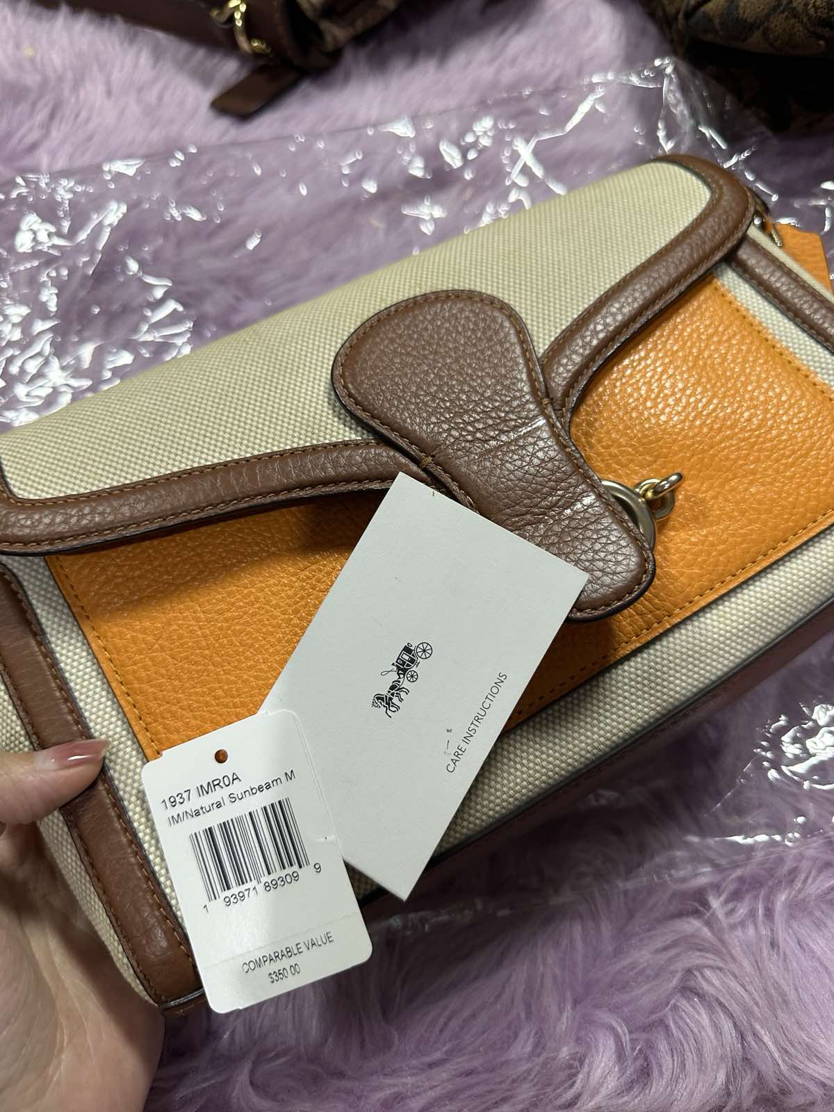 ORIG Preloved Coach Jade Shoulder Bag Orange Beige